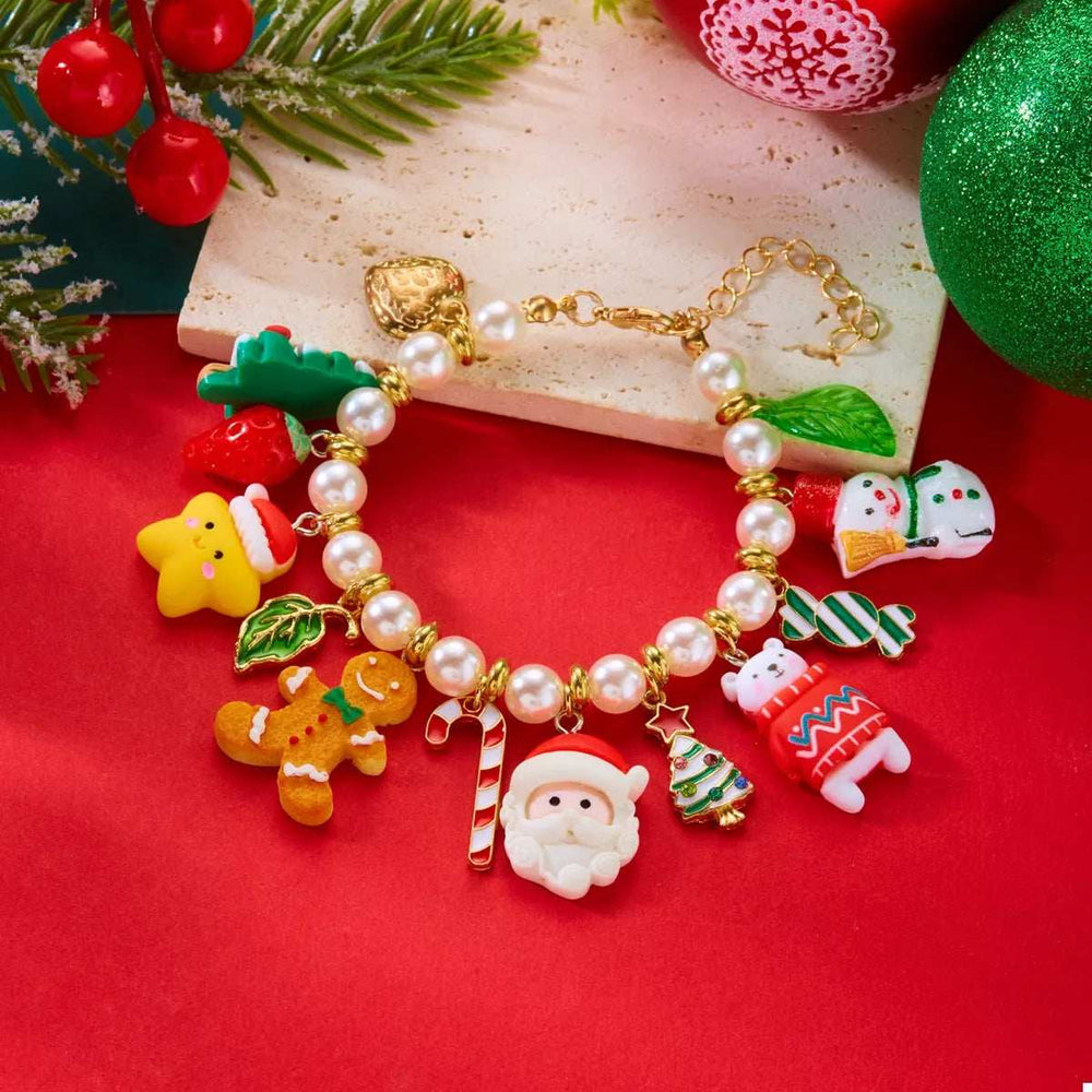 Christmas Charm Pearl Bracelet - Trendsi - Flyclothing LLC