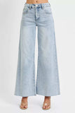 RISEN Full Size High Rise Ankle Wide Palazzo Jeans Plus Size - Trendsi - Flyclothing LLC