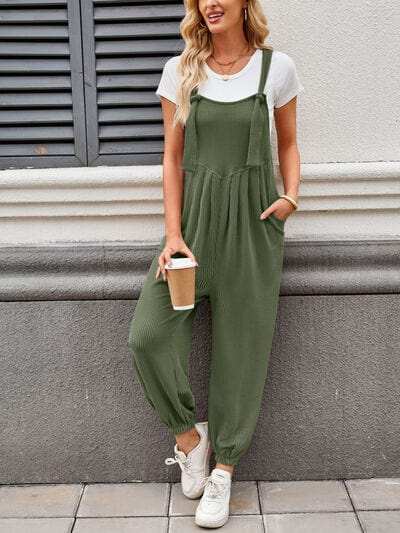 Lovelet Knotted Strap Overalls with Pockets - Trendsi - Flyclothing LLC