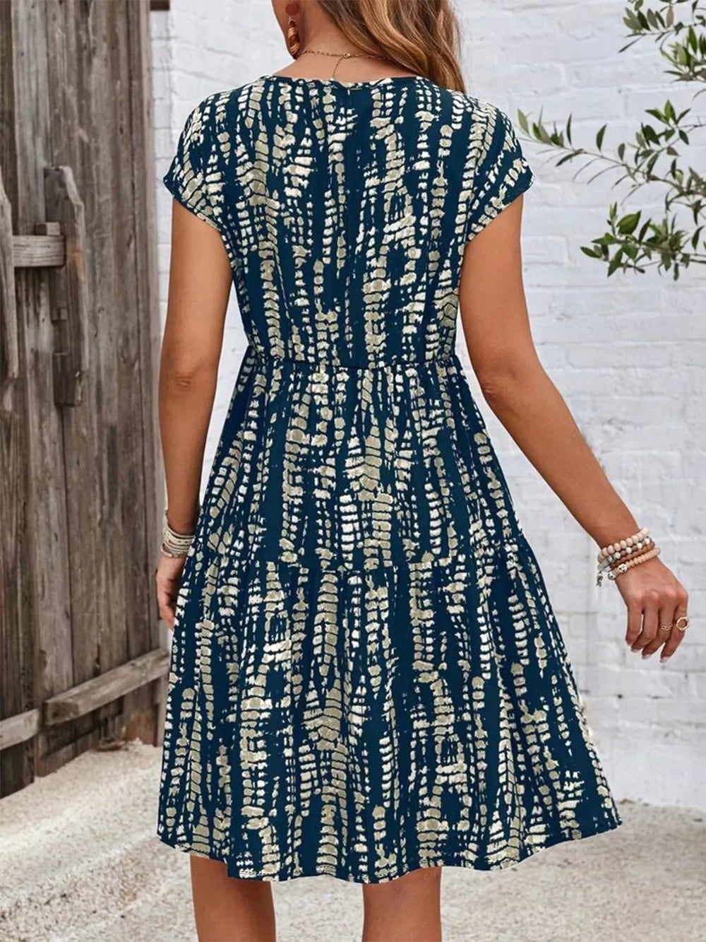 Plus Size Tie-Dye Ruffle Hem Casual Dress - Trendsi - Flyclothing LLC