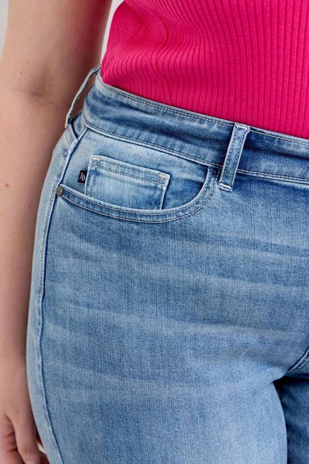 Judy Blue Plus Size High Waist Dad Jeans - Trendsi - Flyclothing LLC
