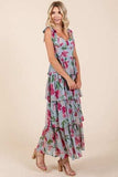 Mittoshop Layered Floral Sweetheart Neck Maxi Dress - Trendsi - Flyclothing LLC