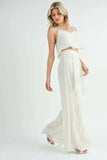 MABLE Crop Cami and Ruffled Wide Leg Pants Set - Trendsi - Flyclothing LLC