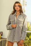 BiBi Button Up Corduroy Shacket - Trendsi - Flyclothing LLC