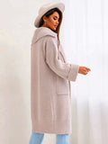 Pocketed Collared Neck Dropped Shoulder Cardigan - Trendsi - Flyclothing LLC