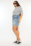Kancan Full Size Raw Hem High Waist Denim Shorts - Trendsi - Flyclothing LLC