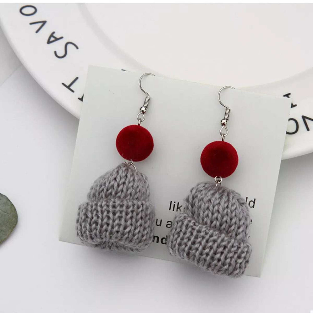 Christmas Knitted Beanie Earrings - Trendsi - Flyclothing LLC