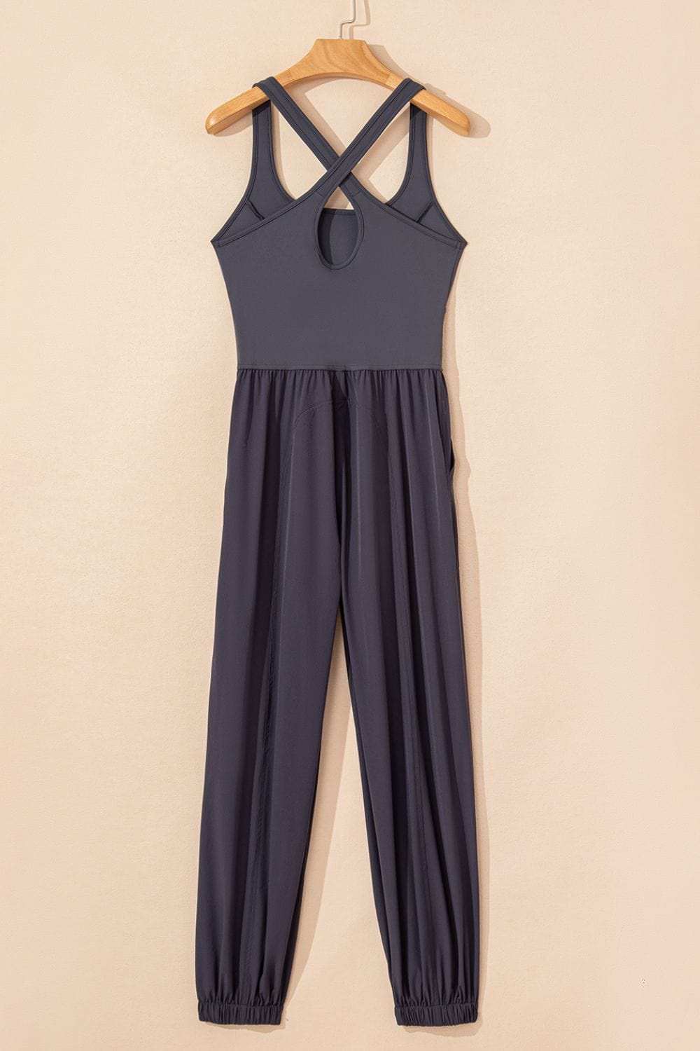 Cutout Square Neck Wide Strap Active Jumpsuit - Trendsi - Flyclothing LLC