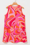 Abstract Floral Print Sleeveless Shift Mini Dress - Trendsi - Flyclothing LLC