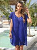 Slit Openwork V-Neck Cover-Up - Trendsi - Flyclothing LLC