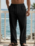 Men's Full Size Side Button Wide Leg Pants Plus Size - Trendsi - Flyclothing LLC