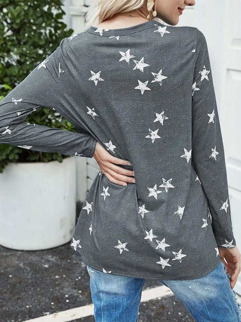 Cutout Round Neck Long Sleeve T-Shirt - Trendsi - Flyclothing LLC