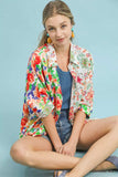Umgee Mixed Floral Oversized Button Down Shirt - Trendsi - Flyclothing LLC