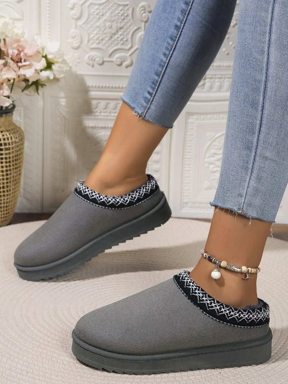 Round Toe Platform Slippers - Trendsi - Flyclothing LLC