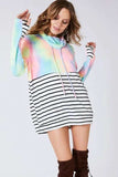 BiBi Tie Dye French Terry Cowl Neck Top - Trendsi - Flyclothing LLC
