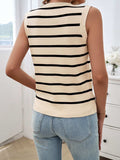 Striped V-Neck Knit Tank - Trendsi - Flyclothing LLC