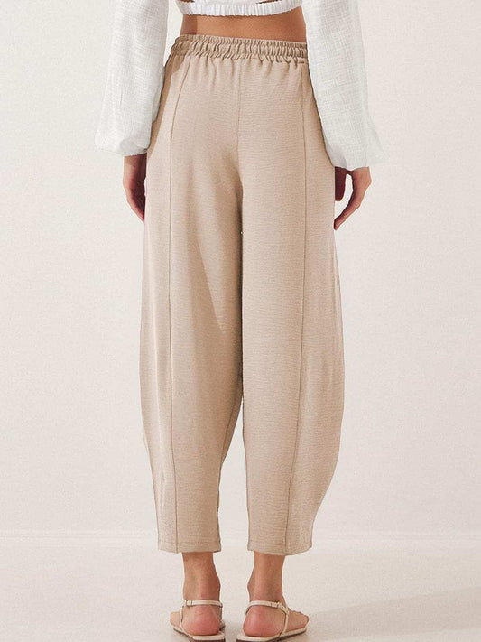 Full Size Drawstring Cropped Jogger Pants Plus Size - Trendsi - Flyclothing LLC