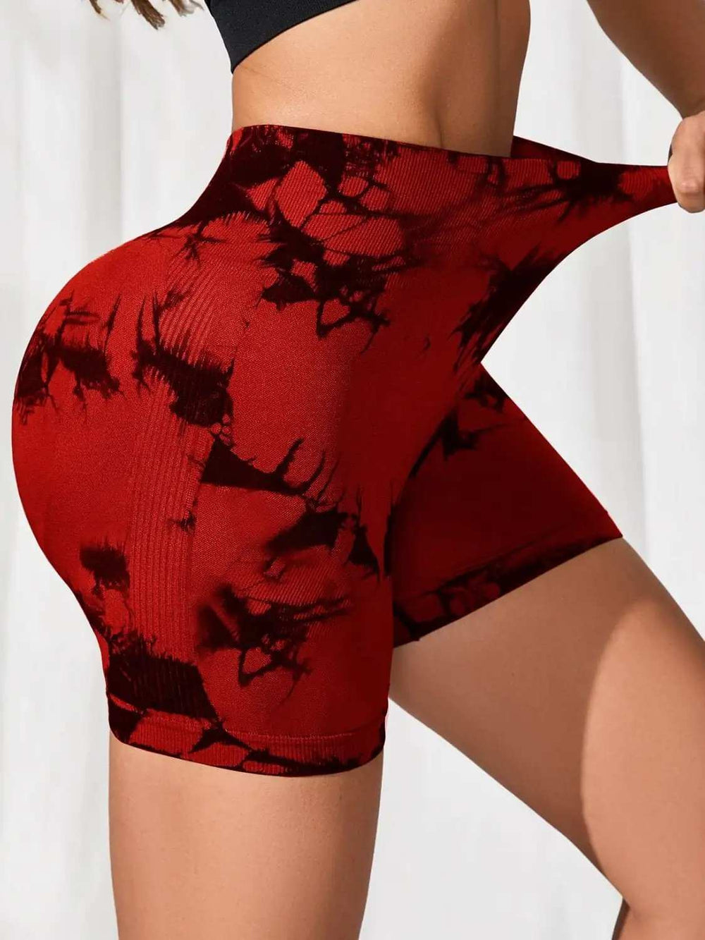 Tie-Dye High Waist Active Shorts - Trendsi - Flyclothing LLC