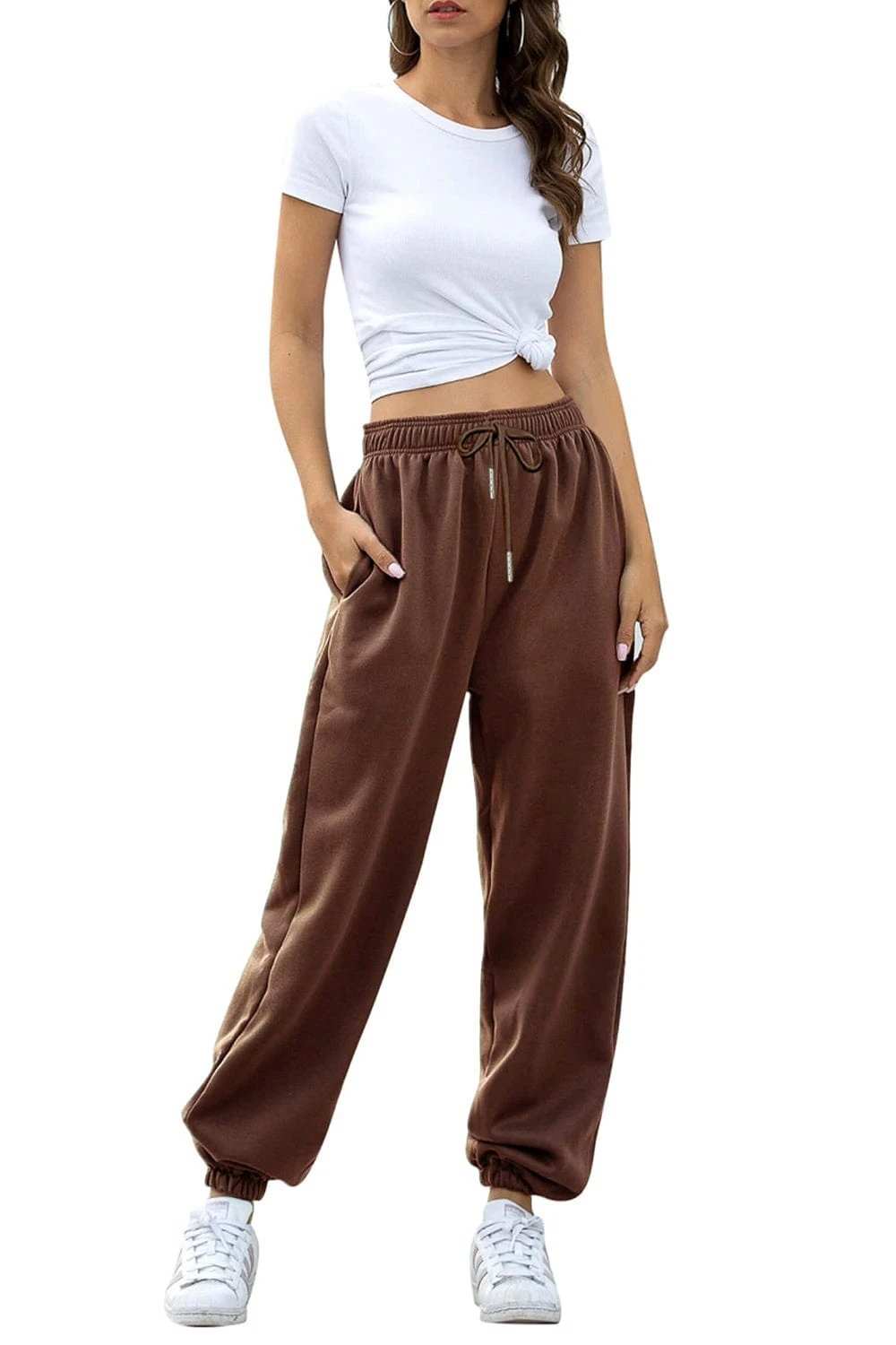 Elastic Waist Joggers with Pockets - Trendsi - Flyclothing LLC
