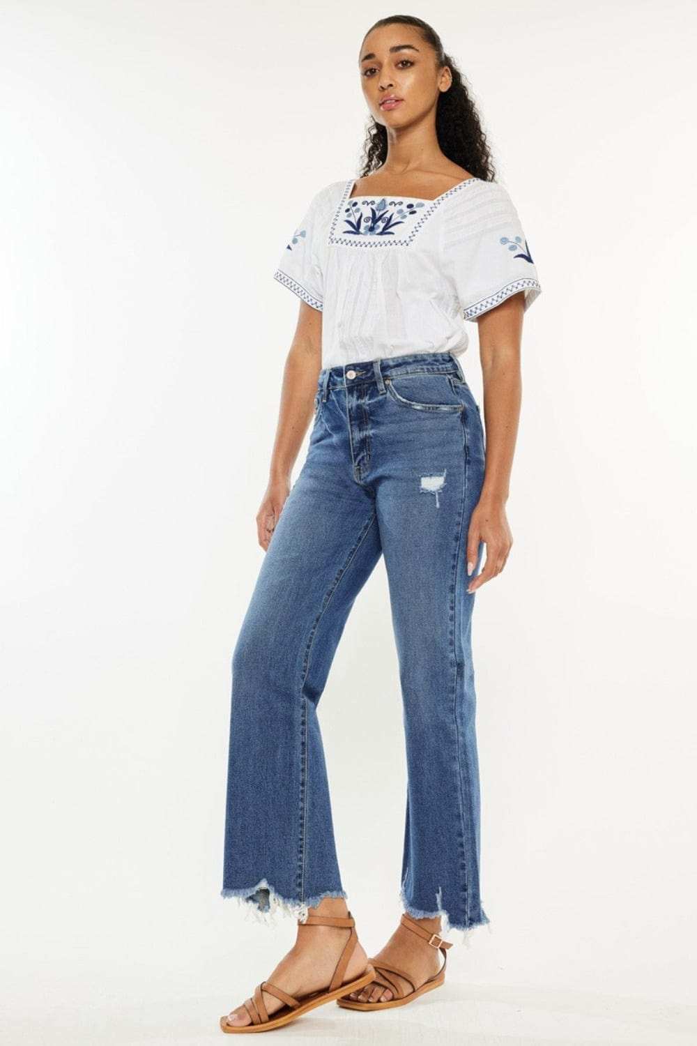 Kancan Full Size High Rise Slim Wide Leg Jeans - Trendsi - Flyclothing LLC