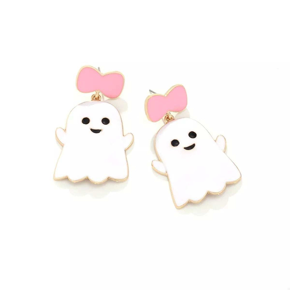 Halloween Ghost Dangle Earrings with Bow - Trendsi - Flyclothing LLC