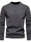 Men's Round Neck Long Sleeve Sweater - Trendsi - Flyclothing LLC