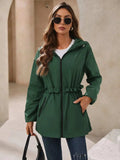 Ivy Lane Outdoor Waterproof Long Sleeve Hooded Windbreaker - Trendsi - Flyclothing LLC
