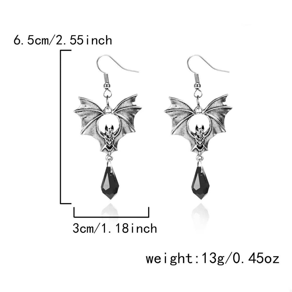 Gothic Bat Drop Earrings - Trendsi - Flyclothing LLC