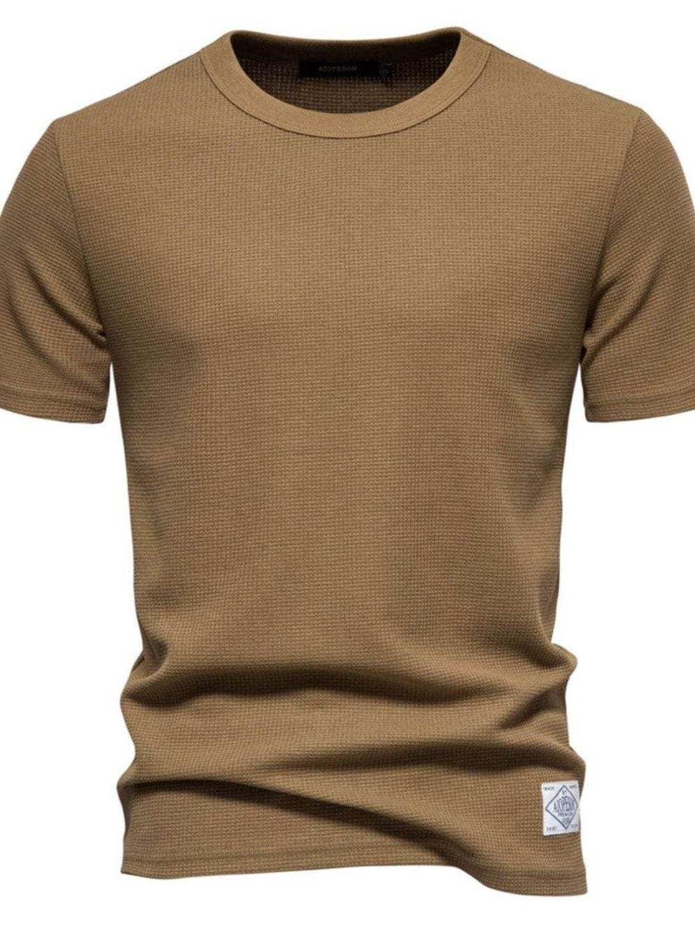 Men's Waffle-Knit Short Sleeve T-Shirt - Trendsi - Flyclothing LLC
