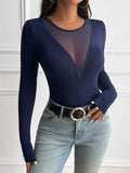 Devine Round Neck Long Sleeve T-Shirt - Trendsi - Flyclothing LLC