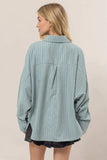 HYFVE Stripe Button Down Long Sleeve Oversized Shirt - Trendsi - Flyclothing LLC