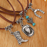 Western Style Four-Layered Charm Necklace - Trendsi - Flyclothing LLC