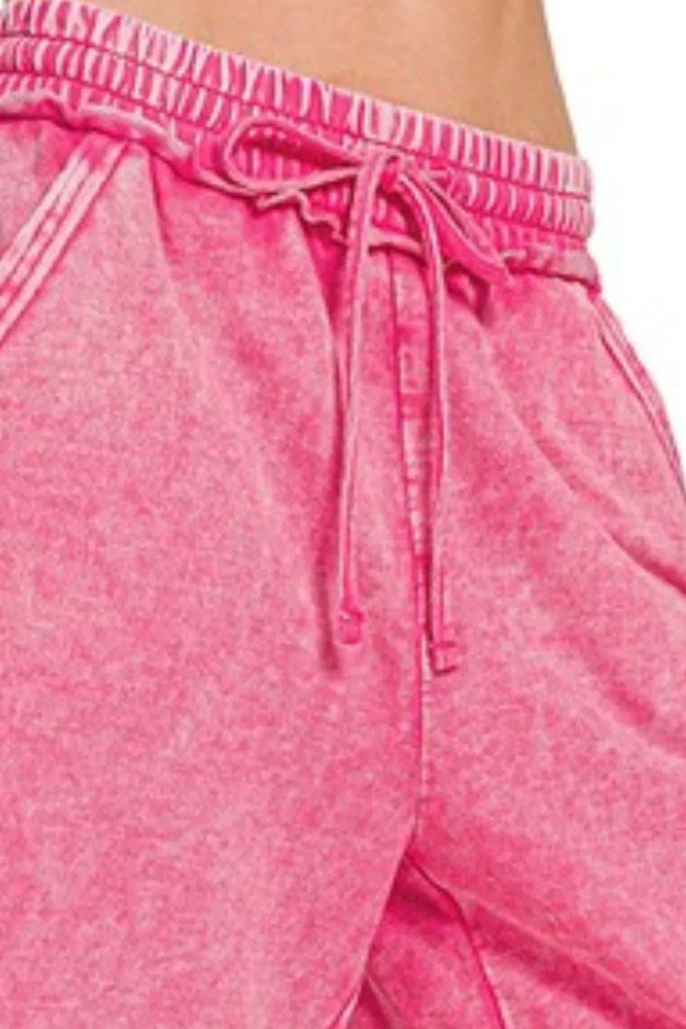 Zenana Washed French Terry Palazzo With Pockets - Trendsi - Flyclothing LLC