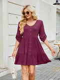 Tiered Ruched V-Neck Mini Dress - Trendsi - Flyclothing LLC