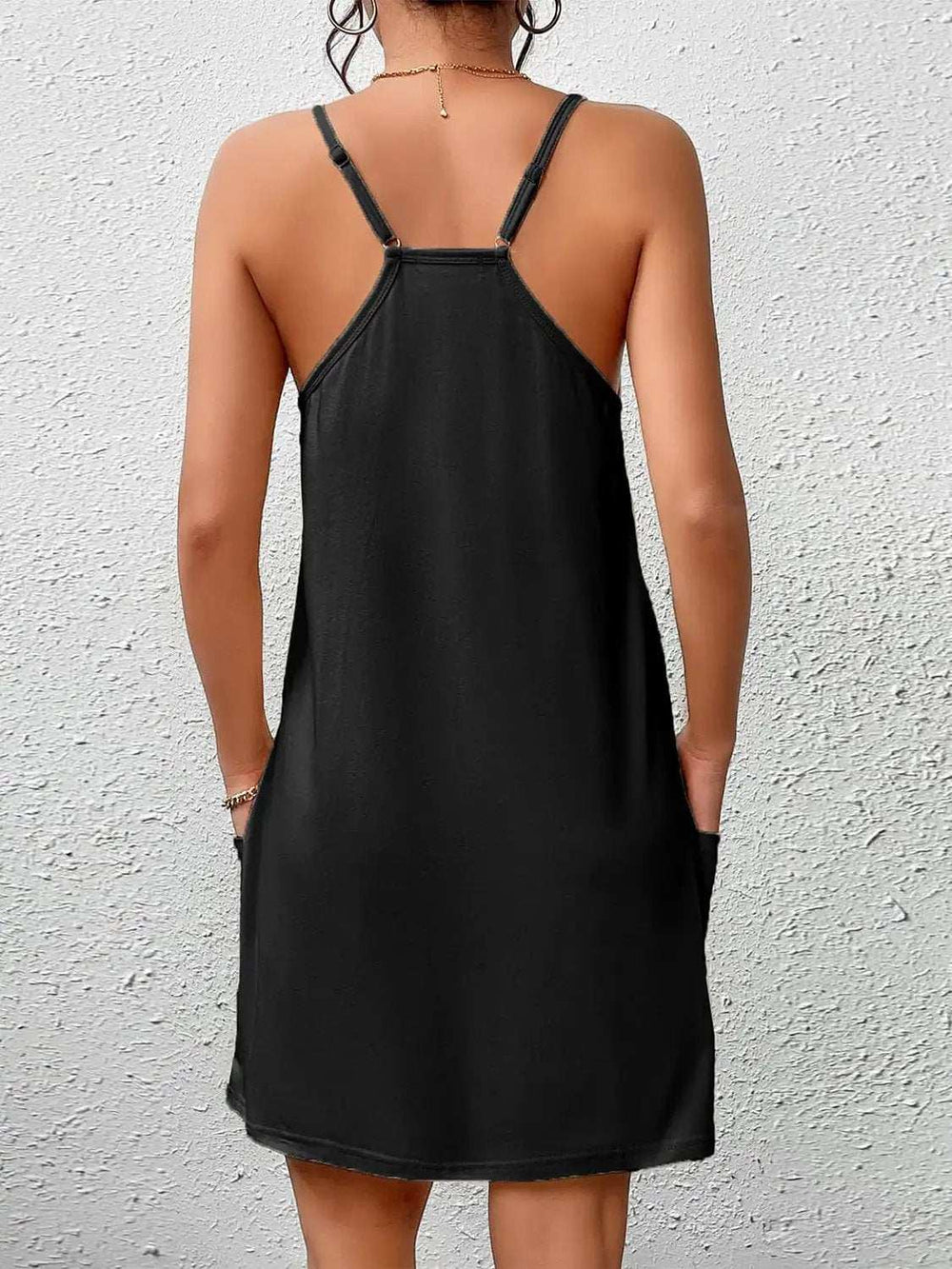 Pocketed Scoop Neck Cami Dress - Trendsi - Flyclothing LLC
