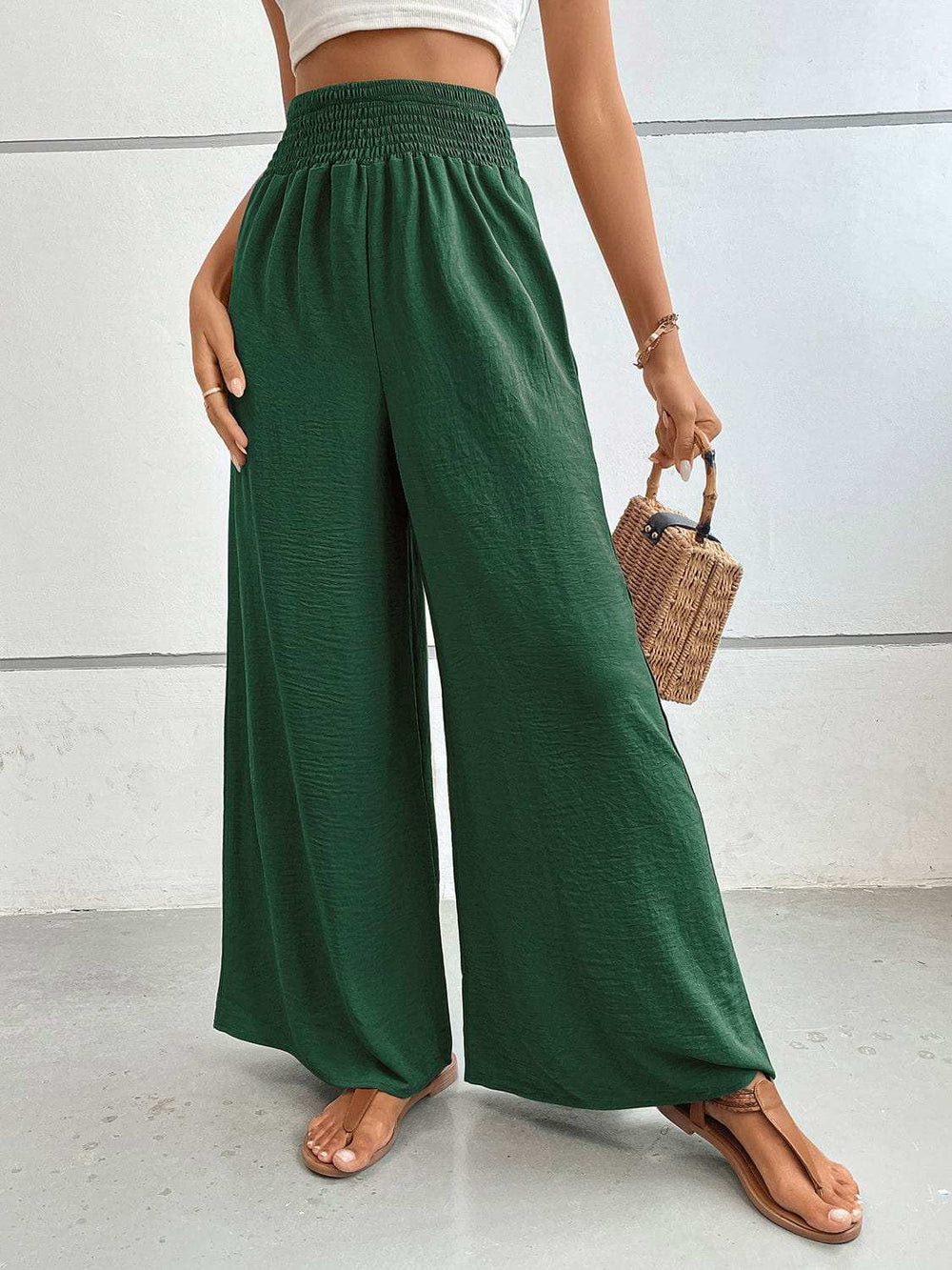 Perfee Wide Leg Pants with Pockets - Trendsi - Flyclothing LLC