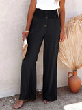 Full Size Decorative Button High Waist Pants - Trendsi - Flyclothing LLC