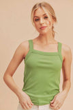 Aemi + Co Square Neck Wide Strap Tank - Trendsi - Flyclothing LLC