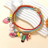 3 Piece Colorful Rope Charm Necklace - Trendsi - Flyclothing LLC