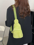 Corduroy Solid Color Crossbody Bag - Trendsi - Flyclothing LLC