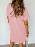 Round Neck Short Sleeve Mini Dress - Trendsi - Flyclothing LLC