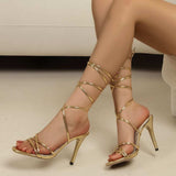Cross Strap Stiletto Sandals - Trendsi - Flyclothing LLC