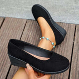Wedge Heel Slip-On Loafers - Trendsi - Flyclothing LLC