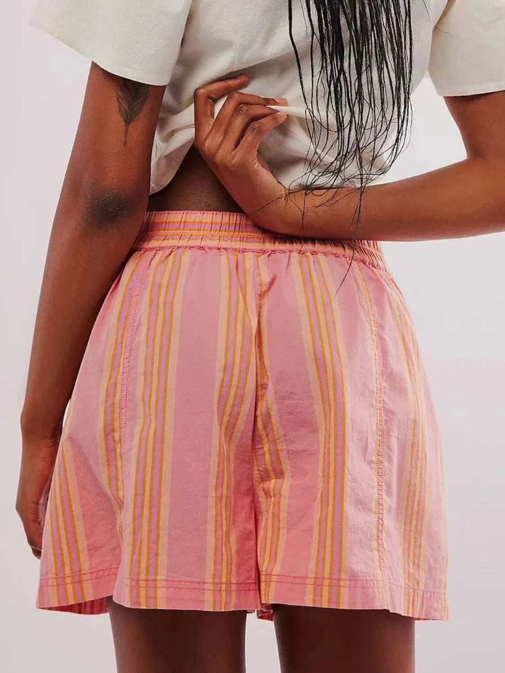 Elastic Waist Shorts - Trendsi - Flyclothing LLC