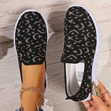 Star & Moon Pattern Flat Loafers - Trendsi - Flyclothing LLC