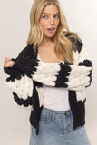 HYFVE Scallop Striped Open Front Long Sleeve Sweater Cardigan - Trendsi - Flyclothing LLC