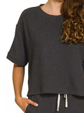 Zenana Raised Rib Short Sleeve Tee & Pants Set - Trendsi - Flyclothing LLC