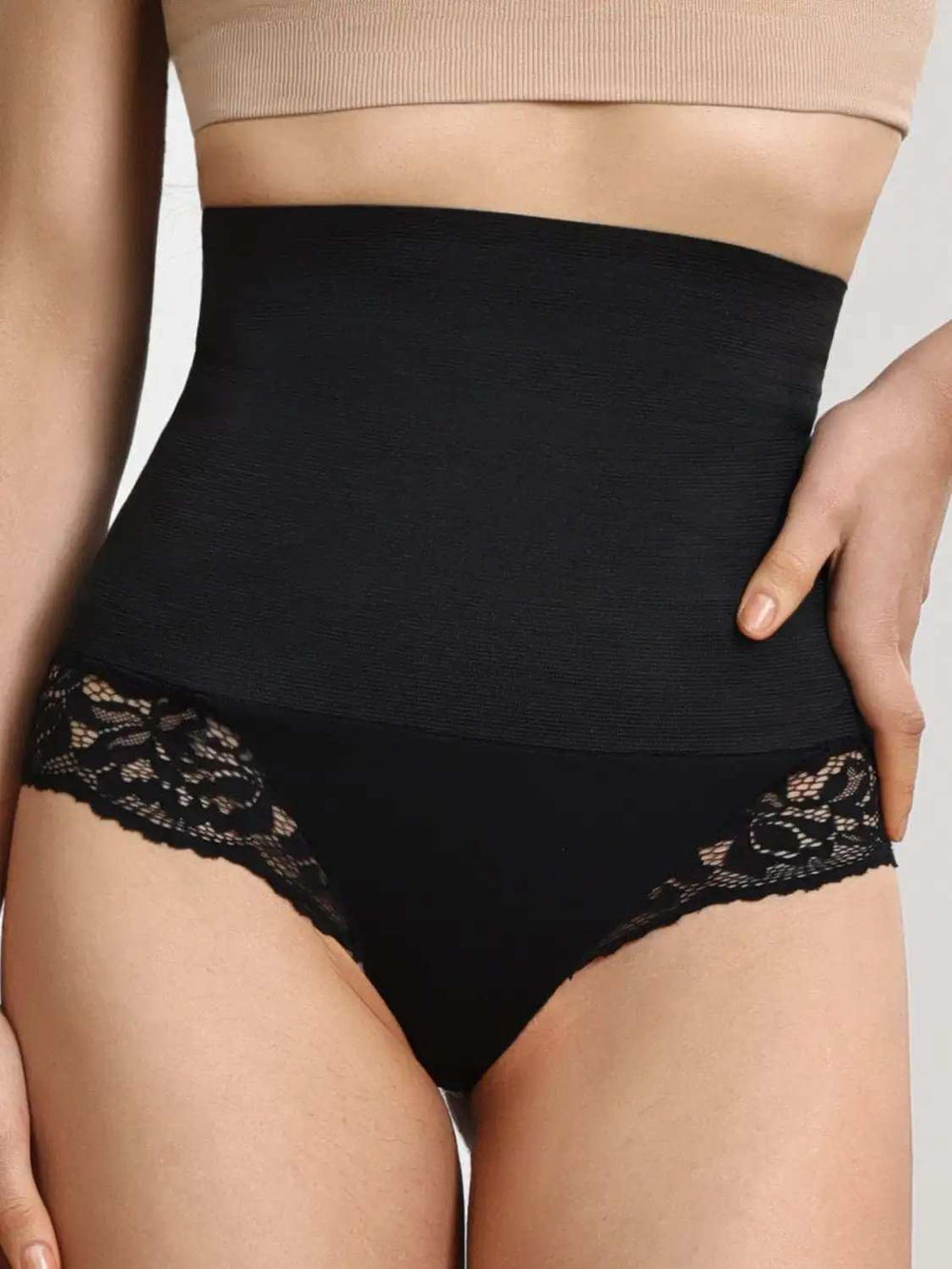 Lace Detail High Waist Shaping Panty - Trendsi - Flyclothing LLC
