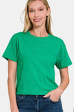 Zenana Round Neck Short Sleeve Cropped T-Shirt - Trendsi - Flyclothing LLC