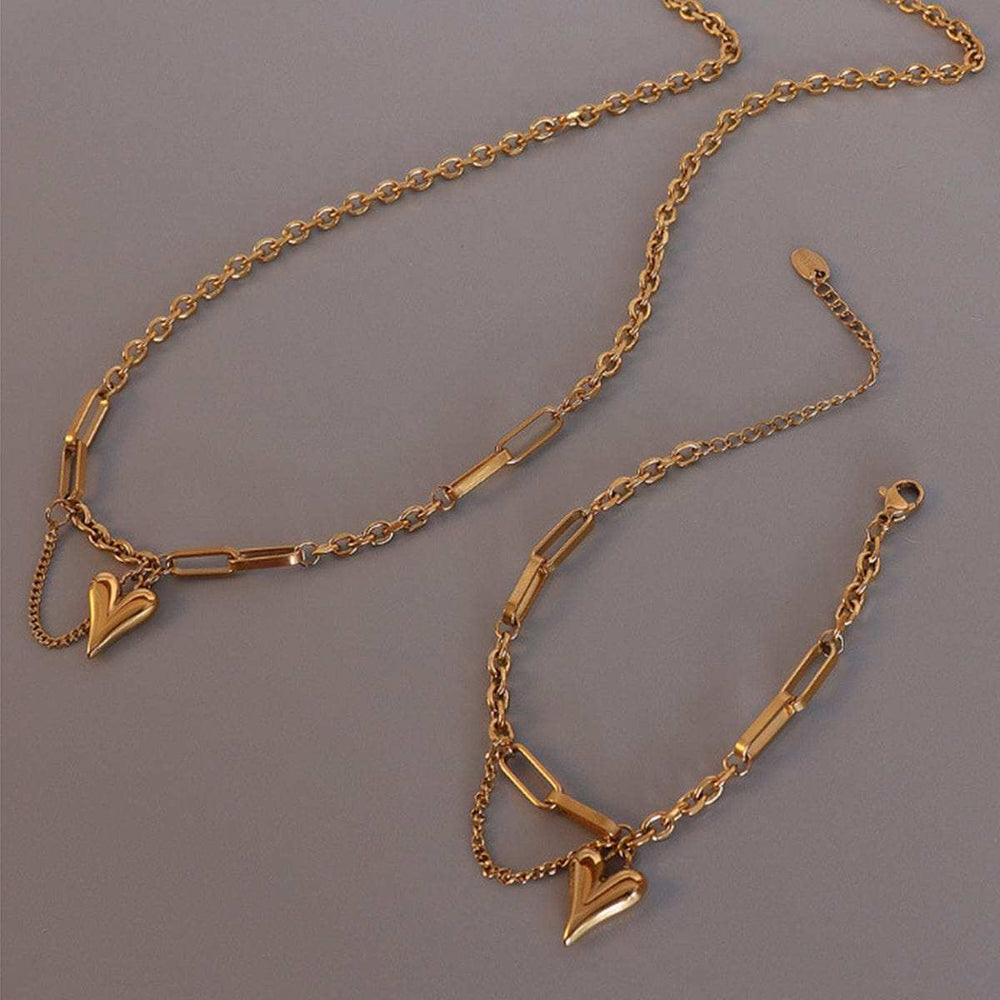 Titanium Steel Heart Pendant Necklace - Trendsi - Flyclothing LLC